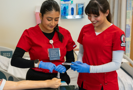 Elizabeth Gonzalez and other student nurse