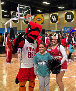 Red the Cardinal at Dribble event
