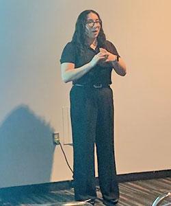 Gabriella Luna presenting at ASEE conference
