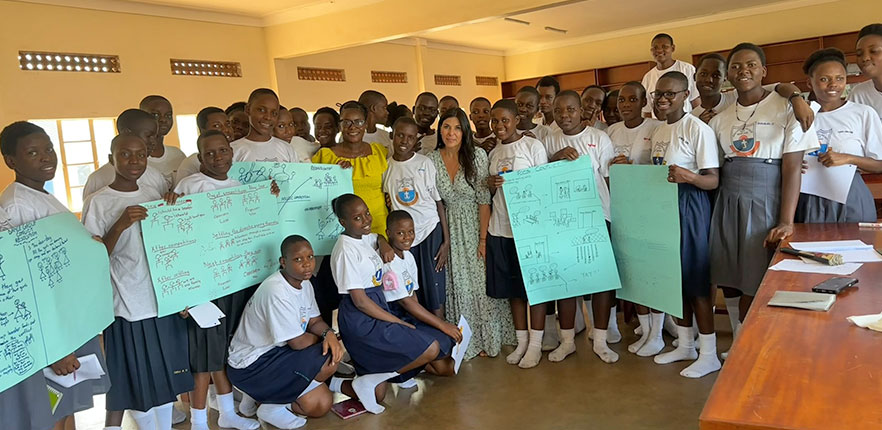 Haskins with students