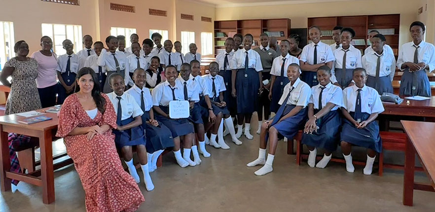 Haskins with students