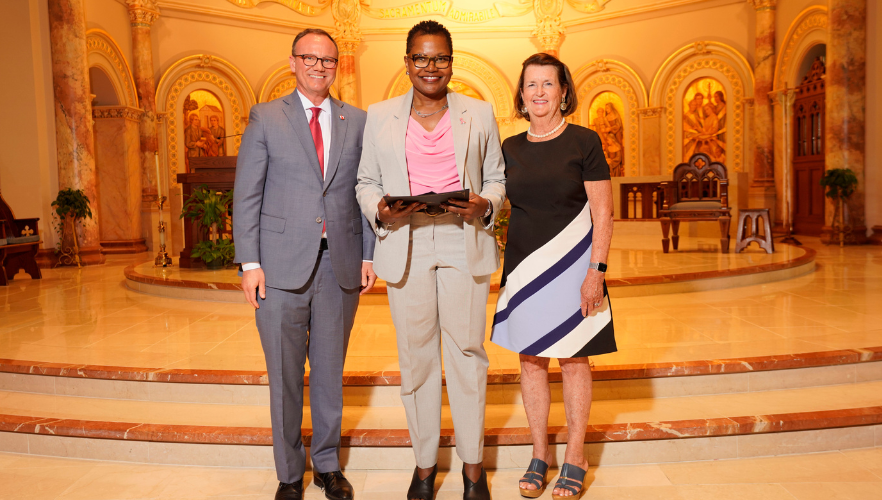 Honoree with Dr. Thomas M. Evans and Suzanne Goudge