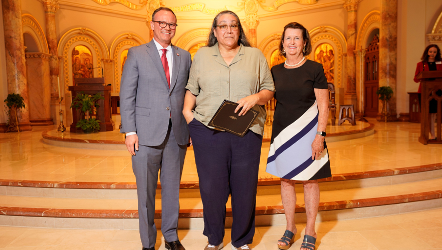 Adela Gott with Dr. Thomas M. Evans and Suzanne Goudge