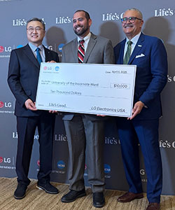 Chris Jung, CEO of LG Electronics North America; Dr. Kevin Milligan, UIW Director of Behavioral Health Services; Dan Gillison, Jr., CEO of NAMI