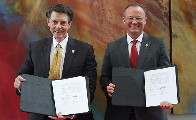 Jaime Wesolowski, President & CEO of Methodist Healthcare Ministries and Dr. Thomas M. Evans, President of the University of the Incarnate Word