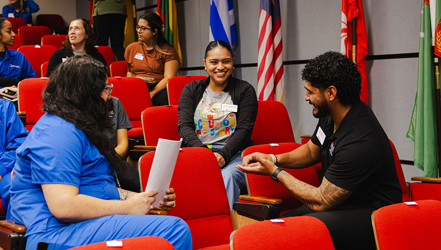 Students talking