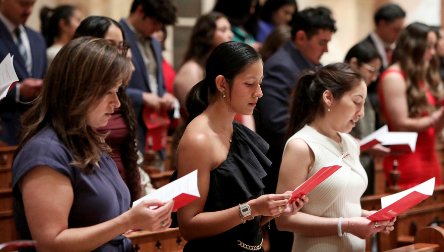 People at ring ceremony