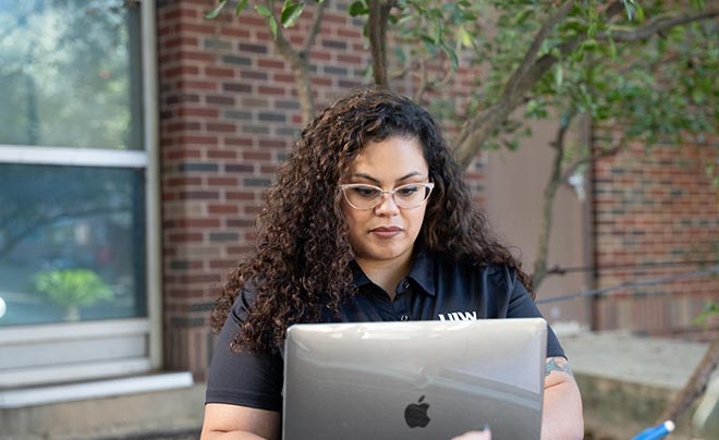 student with laptop