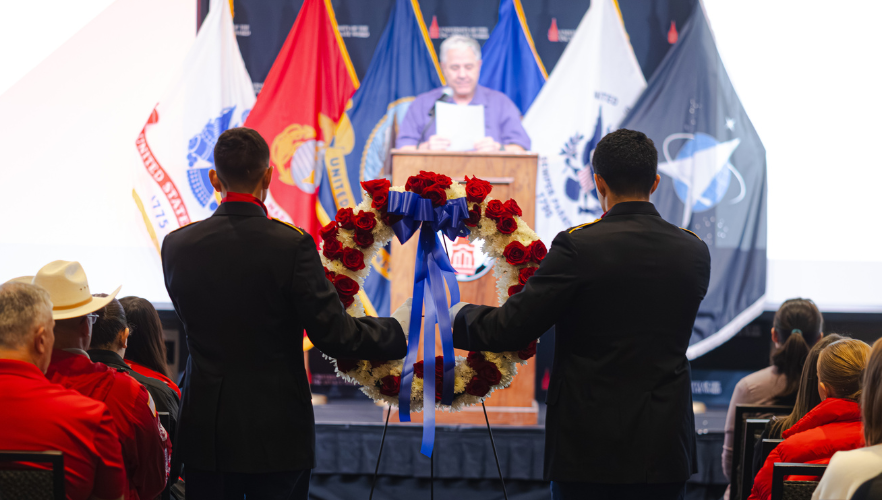 Ceremonial wreath laying 