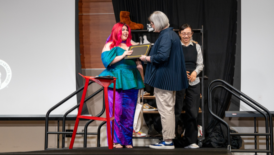 Participant receiving award