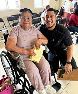 student with resident