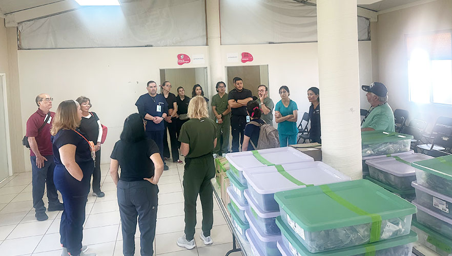 center with supplies
