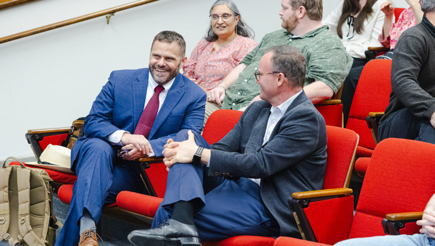 Jason King, PhD and UIW President Thomas M. Evans, PhD