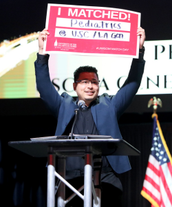 Medical student sharing Match Day results