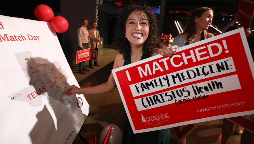 Medical student sharing Match Day results