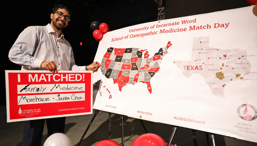 Medical student sharing Match Day results