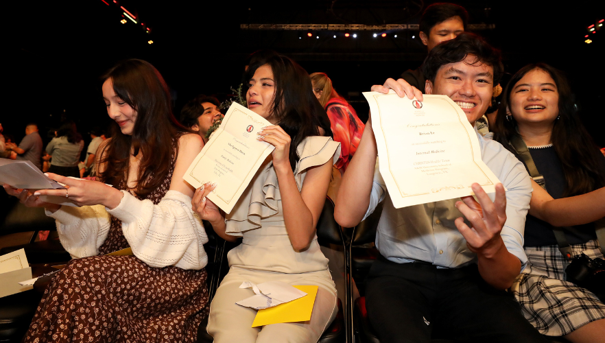 Medical student opening Match Day results