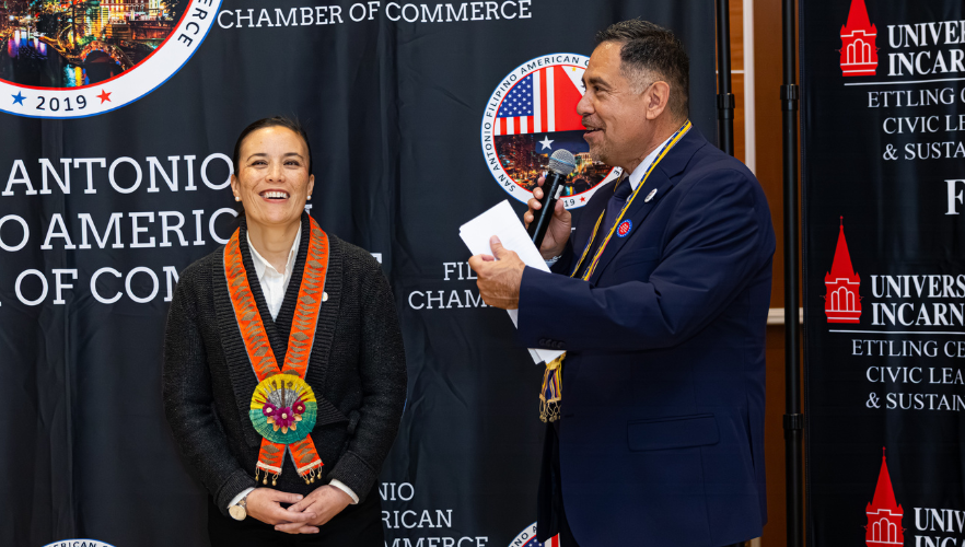 Mayor Gina Ortiz Jones and Ricardo Gonzalez, EdD