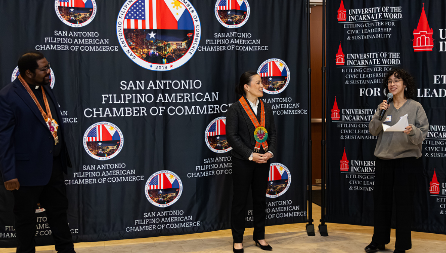 Mayor Gina Ortiz Jones and Abigail Allen