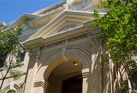front of St. Anthony Catholic School