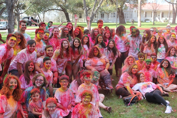 UIW students Holi Color Throwing 
