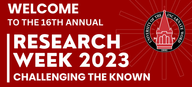 Research Week Logo with text, "Welcome to the 16th Annual Research Week 2023"