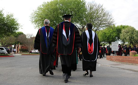 The back of the procession line