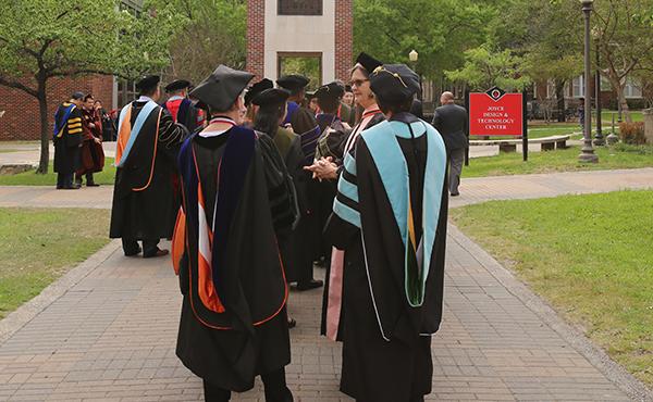 Academic Procession in front of clock tower