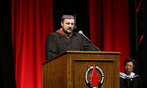 UIW Graduate gives a speech