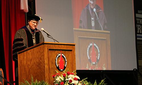 Dr. Evans gives a speech