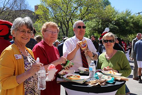 Four UIW Faculty members enjoying lunch together