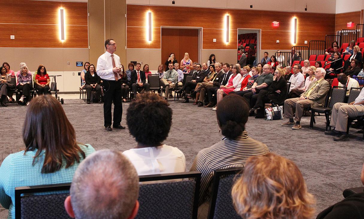 Congregation of UIW Professors observe a speaker