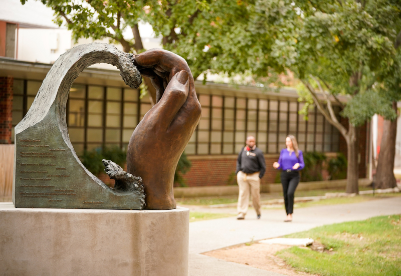 Students walking on UIW campus