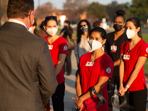 Dr. Thomas M. Evans with UIW Health Professions students