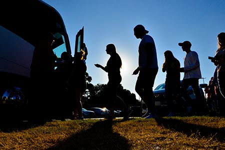 students walking