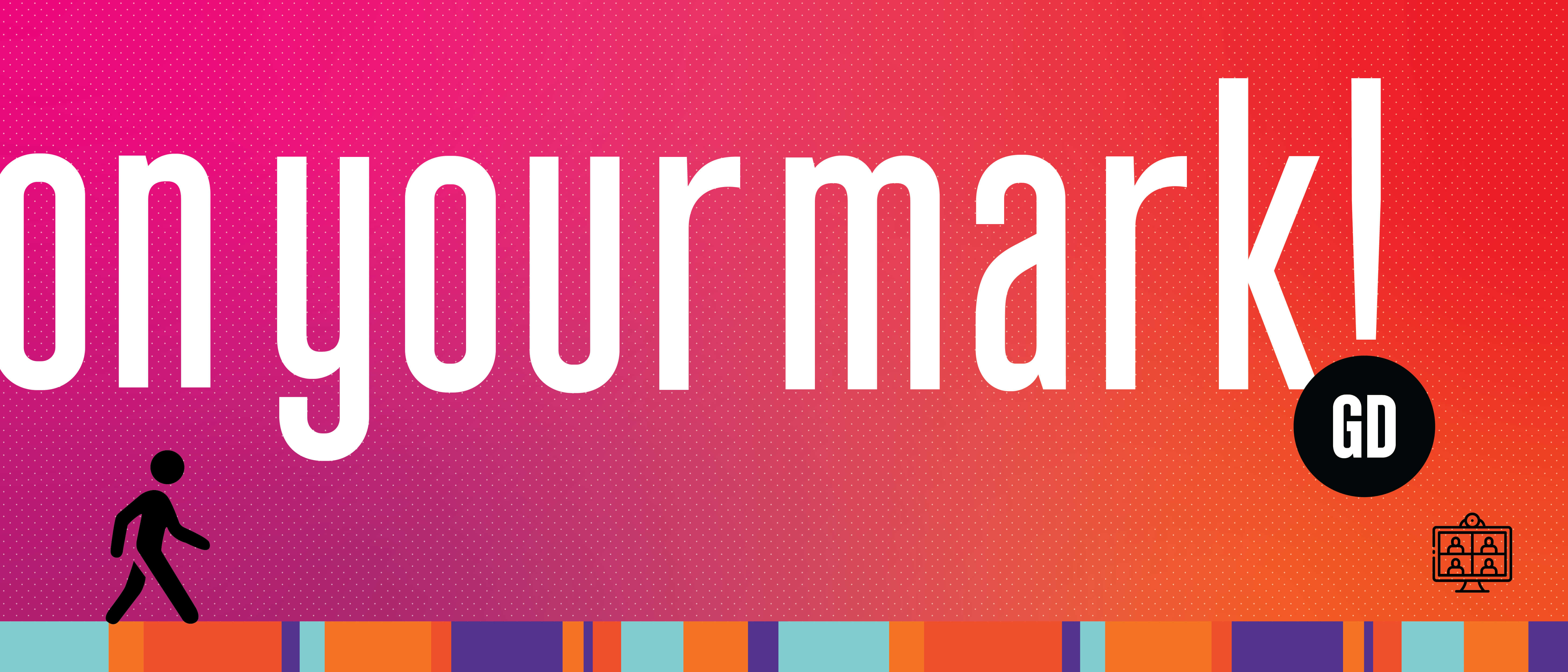 On Your Mark graphic design event logo 