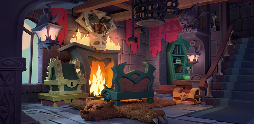 animated hearth and chair