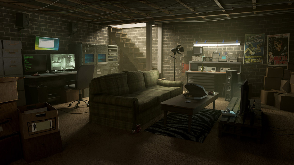 animated investigator's basement