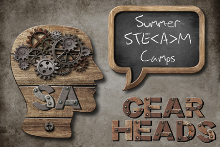 GearHeadsSA logo with the text "A Stem Summer Camp" embedded